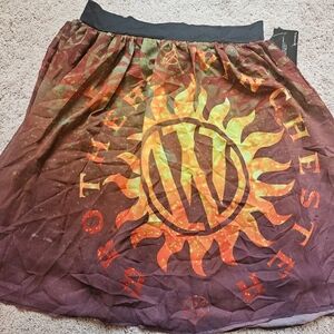 Supernatural WINCHESTER BROTHERS Print Skirt Hot Topic Bioworld NWT Medium